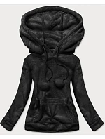 Černá dámská plyšová mikina model 16150327 - J.STYLE Černá dámská plyšová mikina model 16150327 - J.STYLE