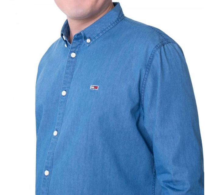 Tommy Jeans Tjm Bavlnená džínsová košeľa Indigo M DM0DM06562-447 muži