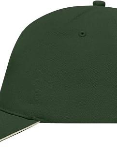 Daiber MB 35 5-panelová sendvičová čiapka s kšiltom 03.0035 tmavozelená/prírodná