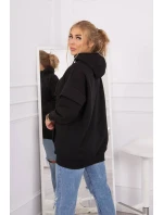 Zateplená mikina s model 18749382 zipem černá - K-Fashion