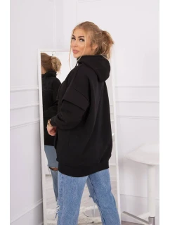 Zateplená mikina s model 18749382 zipem černá - K-Fashion