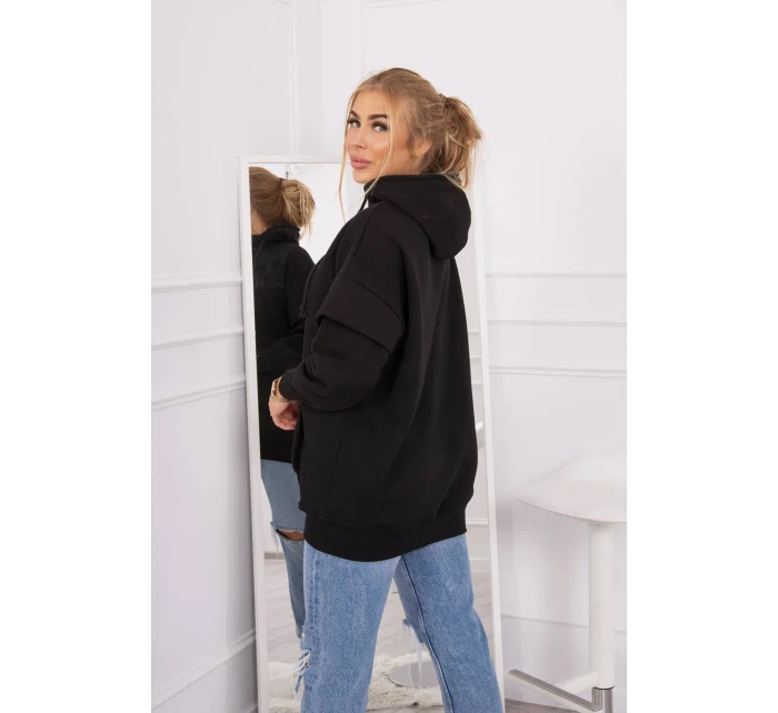 Zateplená mikina s model 18749382 zipem černá - K-Fashion