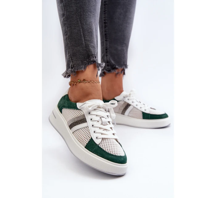 Dámské kožené tenisky D&A model 21659724 - S.Barski Dámské kožené tenisky D&A model 21659724 - S.Barski