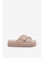 Dámské Pantofle Na Platformě S Se Pásky Béžové model 21696079 - Boto Dámské Pantofle Na Platformě S Se Pásky Béžové model 21696079 - Boto