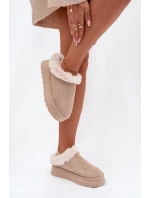 Dámské sněhule na platformě s a světle béžové model 21788048 - Boto Dámské sněhule na platformě s a světle béžové model 21788048 - Boto