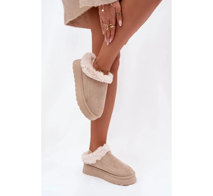 Dámské sněhule na platformě s a světle béžové model 21788048 - Boto Dámské sněhule na platformě s a světle béžové model 21788048 - Boto