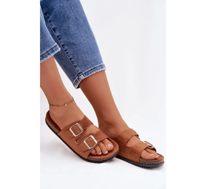 Dámské pantofle s přezkami Camel Oliena