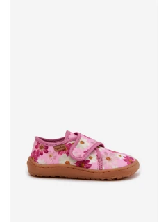 Dětské dívčí pantofle Barefoot Kwiatki Froddo G1700438-8 -11 Růžové