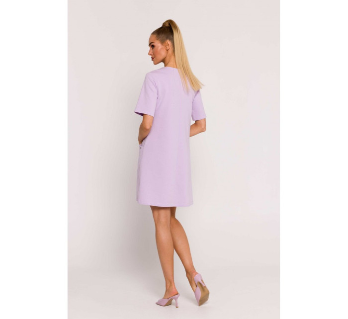 Trapézové šaty s kapsami fialové model 19660920 - Moe