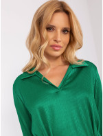 Zelené koktailové šaty s opaskom na zaväzovanie