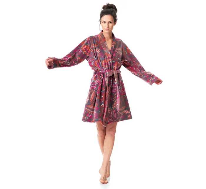 Dámsky župan LGD 782 B23 Grey-pink-red - Kľúč Dámsky župan LGD 782 B23 Grey-pink-red - Kľúč