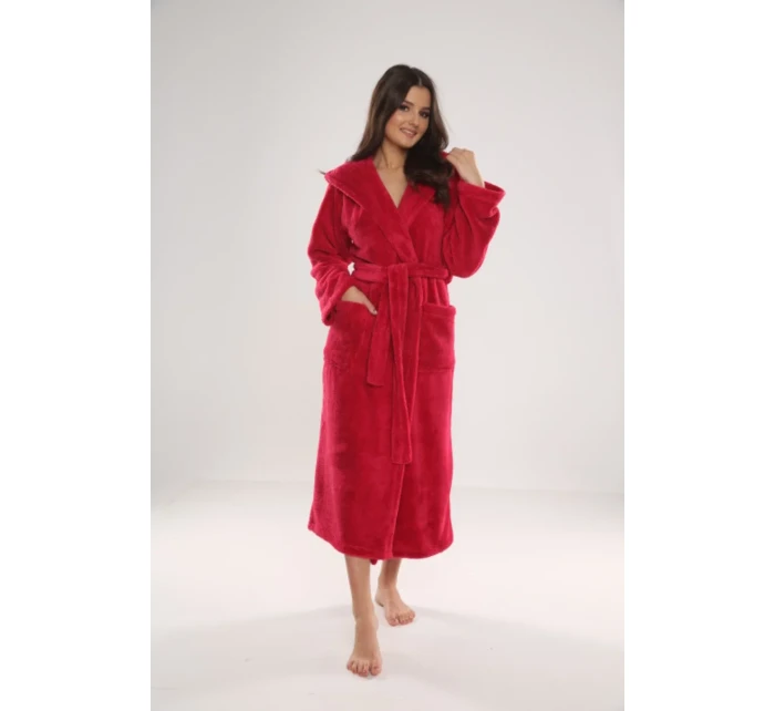 Dlouhý dámský župan s kapucí model 16115315 LUNA II - De Lafense