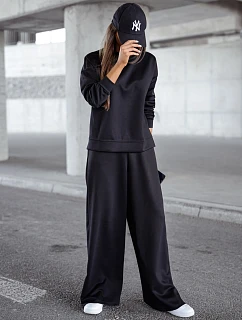 Dámská tepláková souprava „Masełko“, černá, FashionStreet AY1210