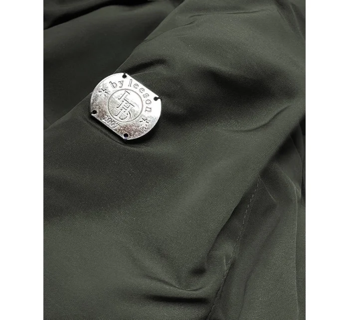 Armádne sivá obojstranná dámska zimná bunda (m-21508)