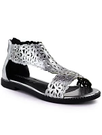 Dámske strieborné šnurovacie sandále M.Daszynski MR24148-2 Dámske strieborné šnurovacie sandále M.Daszynski MR24148-2