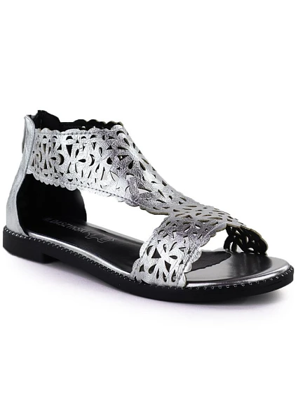 Dámske strieborné šnurovacie sandále M.Daszynski MR24148-2 Dámske strieborné šnurovacie sandále M.Daszynski MR24148-2