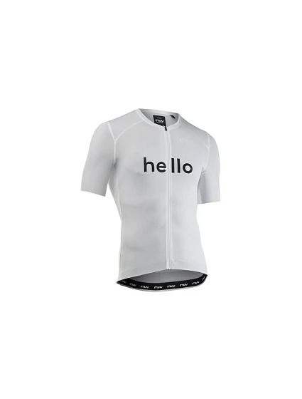 Cyklistické tričko NORTHWAVE Blade Hello Goodbye Jersey S/s, biele