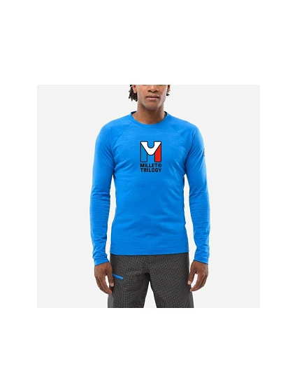 Pánske tričko MILLET Trilogy Wool Ts Ls M, modré'