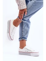 Trampki Klasyczne Niskie Na Platformie Białe Jazlyn