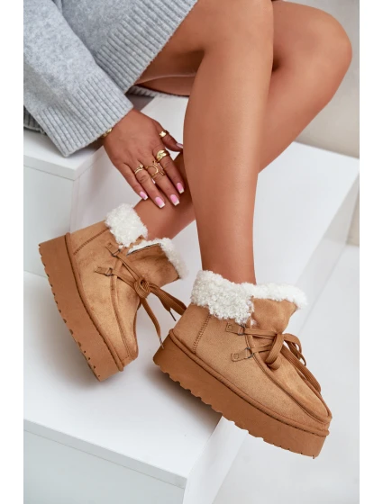 Dámské Sněhule Na Platformě S Kožíškem Camel model 21678767 - Boto Dámské Sněhule Na Platformě S Kožíškem Camel model 21678767 - Boto