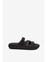 Pěnové dámské pantofle s pásky a sponou Big Star model 22100720 Černé - Big Star Shoes Pěnové dámské pantofle s pásky a sponou Big Star model 22100720 Černé - Big Star Shoes