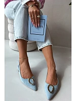 Dámske sandále s plochou podrážkou a modrou ozdobou Sparkle Dámske sandále s plochou podrážkou a modrou ozdobou Sparkle