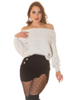 Sexy Koucla off-shoulder knitted sweater