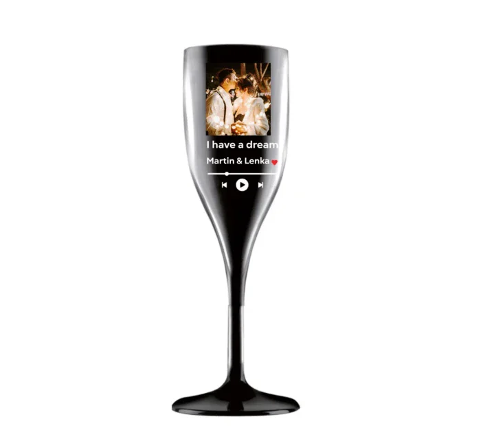 Prosecco nerozbitná sklenice s vlastním odkazem na oblíbenou písničku