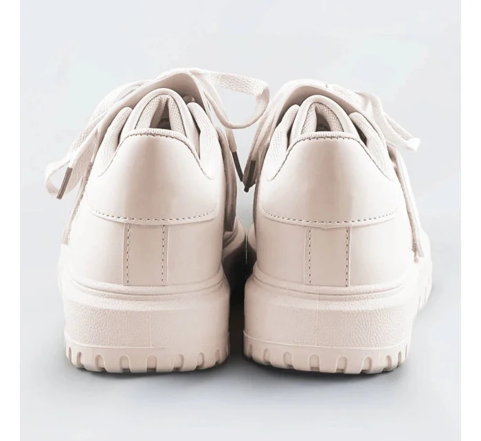 Béžové dámske športové topánky so zakrytým šnurovaním (RA2049)