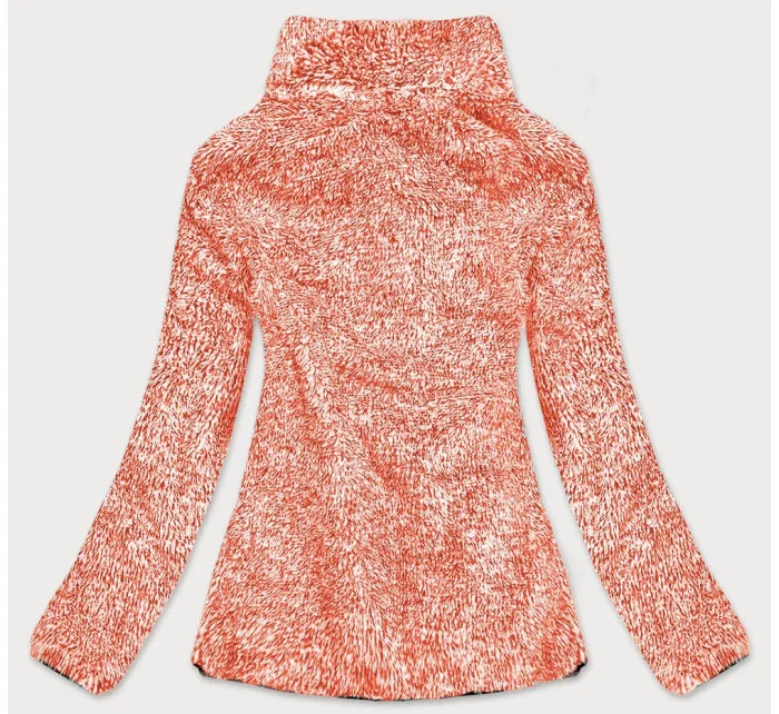 Oranžová melanžová dámská plyšová mikina model 17691545 - J.STYLE Oranžová melanžová dámská plyšová mikina model 17691545 - J.STYLE