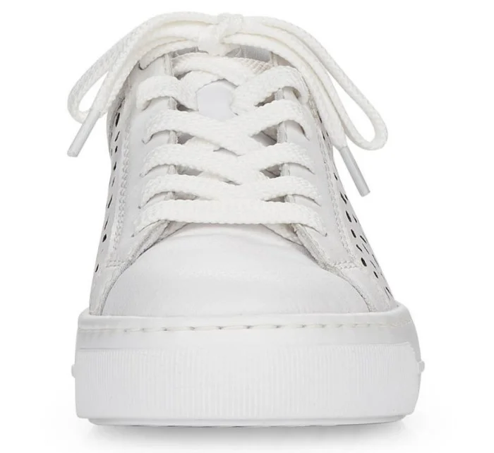 Pohodlné kožené topánky Rieker W RKR641 white