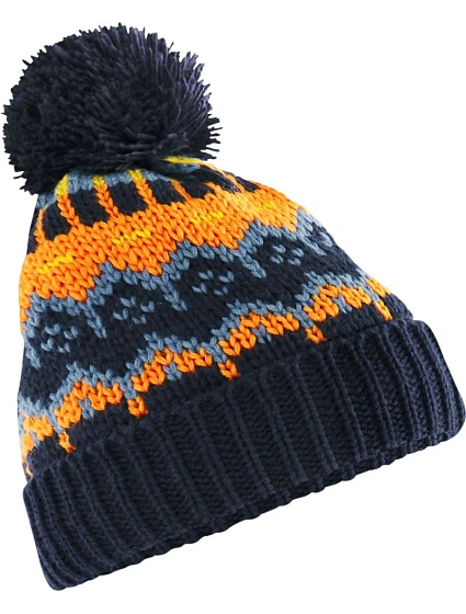 Beechfield B 528 Pletená čiapka s bambulou „Retro Ski“ 53.0528 blazing blue Beechfield B 528 Pletená čiapka s bambulou „Retro Ski“ 53.0528 blazing blue