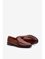 Męskie Skórzane Półbuty Loafersy Zazoo 1570/1 Brązowe