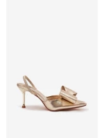 Lodičky s  a mašlí zlaté model 21715231 - Boto