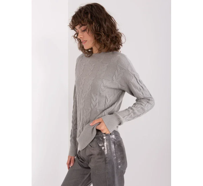 Sweter AT SW model 19040771 szary - FPrice Sweter AT SW model 19040771 szary - FPrice