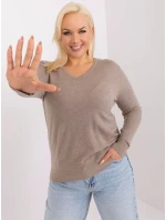 Sweter PM SW PM model 19319019 ciemny bezowy - FPrice Sweter PM SW PM model 19319019 ciemny bezowy - FPrice