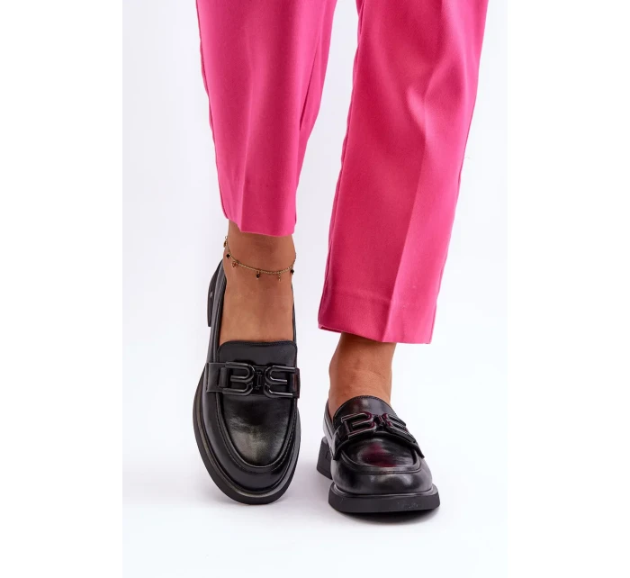 Elegantné dámske kožené mokasíny Black Triana Elegantné dámske kožené mokasíny Black Triana