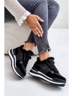 Dámske zateplené tenisky na platforme Big Star Black