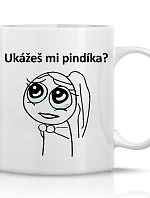 Ukážeš mi PINDICK? - klasický biely keramický hrnček 300 ml