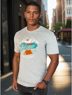 Pánské šedé tričko s potiskem Dstreet model 21973733 - FashionStreet