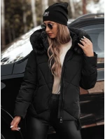 MODIVA prešívaná dámska zimná bunda s kapucňou čierna FashionStreet TY4726
