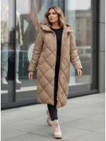 Dámská prošívaná zimní bunda s kapucí khaki Dstreet model 21994601 - FashionStreet