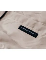 Béžová dámska bunda s ozdobnou lemovkou (B8139-51) Béžová dámska bunda s ozdobnou lemovkou (B8139-51)