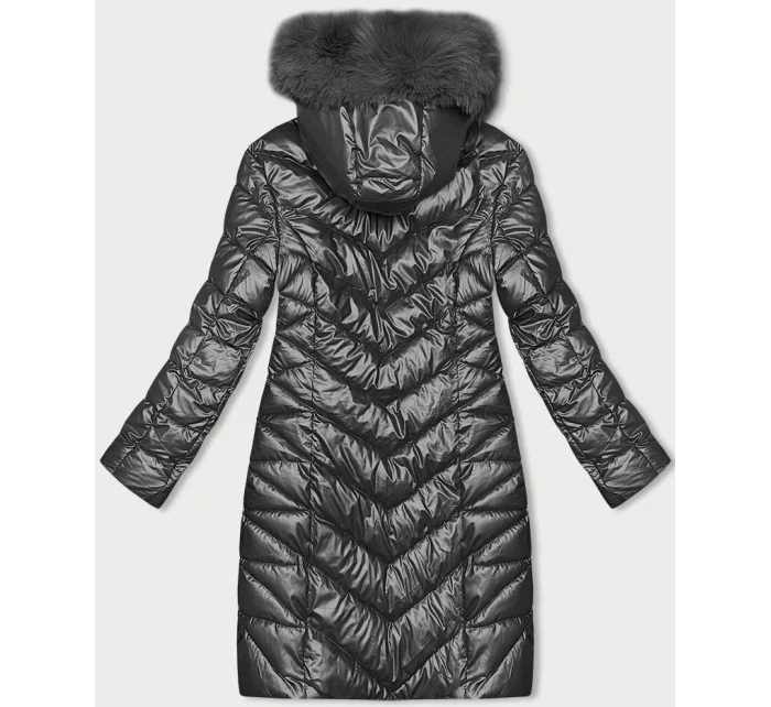 Dámska prešívaná zimná bunda v grafitovej farbe J Style (16M9100-105) Dámska prešívaná zimná bunda v grafitovej farbe J Style (16M9100-105)