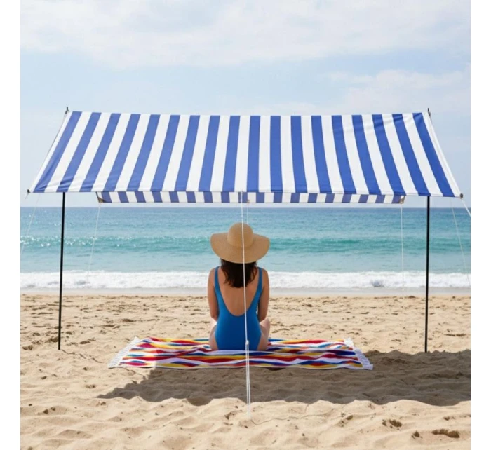 Stan so slnečnou strieškou a tyčami 3X1,7M MODRÝ Stan so slnečnou strieškou a tyčami 3X1,7M MODRÝ