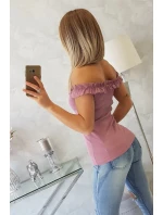 Španielska blúzka s volánikmi tmavo ružová Španielska blúzka s volánikmi tmavo ružová