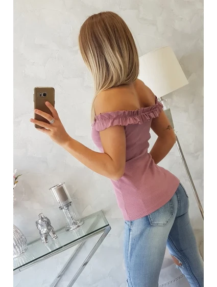 Španielska blúzka s volánikmi tmavo ružová Španielska blúzka s volánikmi tmavo ružová