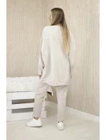 Oversize bavlnená tepláková súprava + nohavice béžová