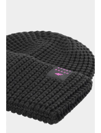 Dziewczęca Czapka Zimowa 4F 4FJWAW24ACAPF414-21S Czarna Dziewczęca Czapka Zimowa 4F 4FJWAW24ACAPF414-21S Czarna