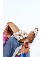 Dámské pantofle s ozdobami, bílá Bunlia Dámské pantofle s ozdobami, bílá Bunlia